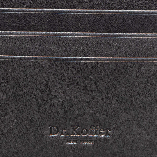 Кредитница Dr.Koffer из натуральной кожи черная