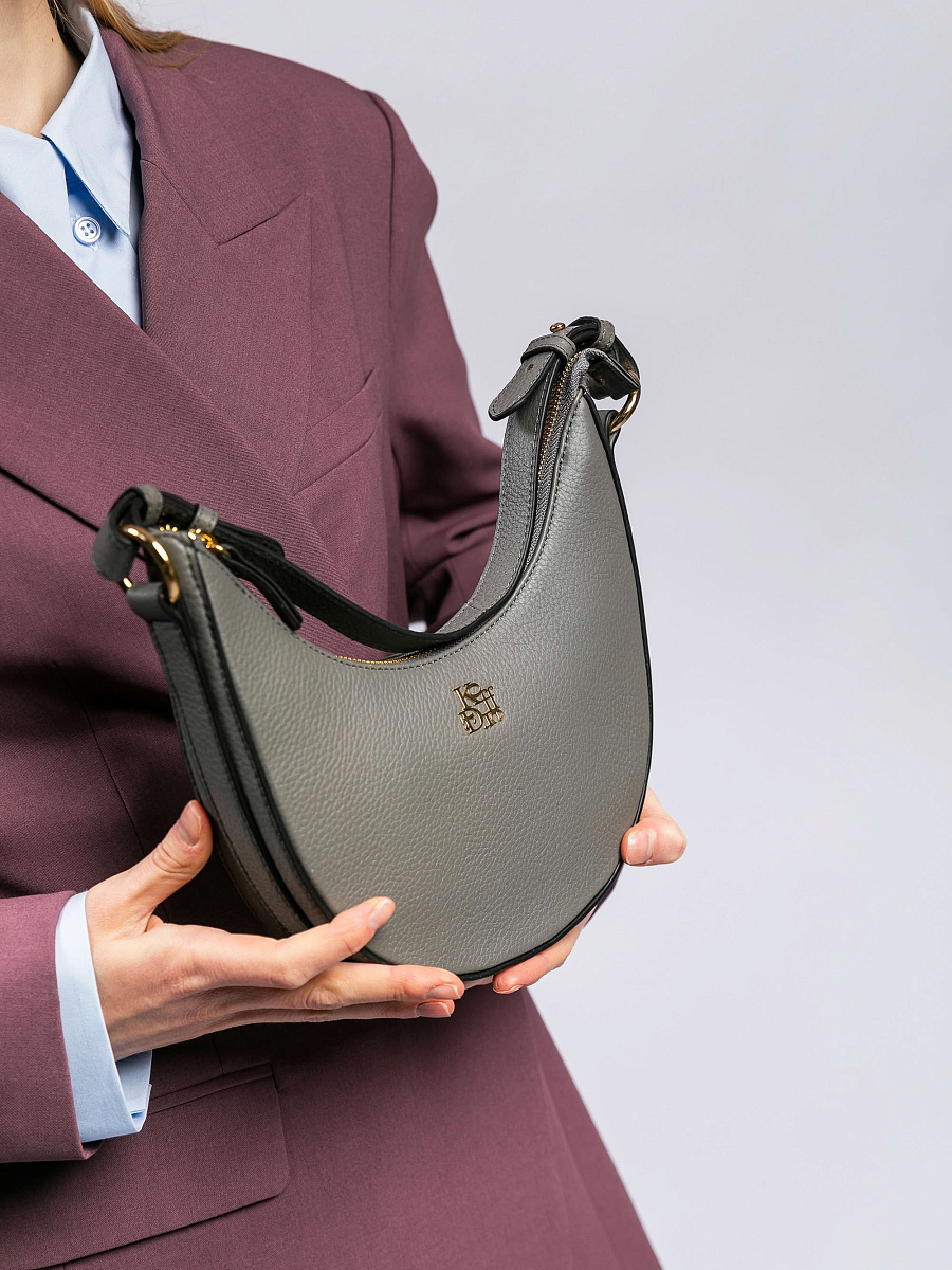 Женская сумка Dr. Koffer из натуральной кожи серая