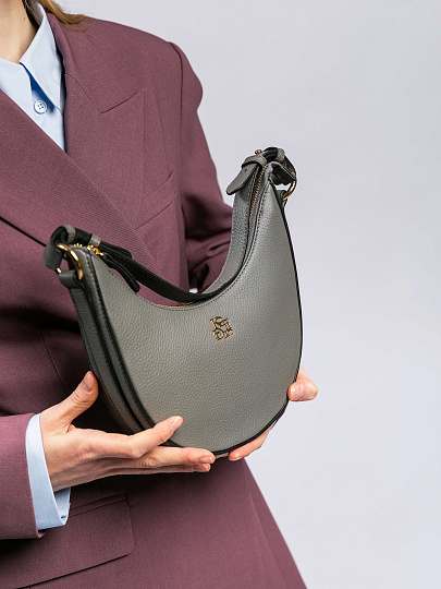 Женская сумка Dr. Koffer из натуральной кожи серая