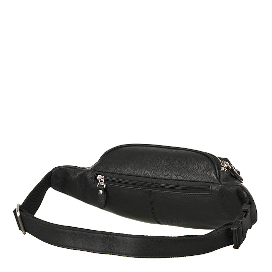 Сумка на пояс Dr. Koffer из натуральной кожи черная