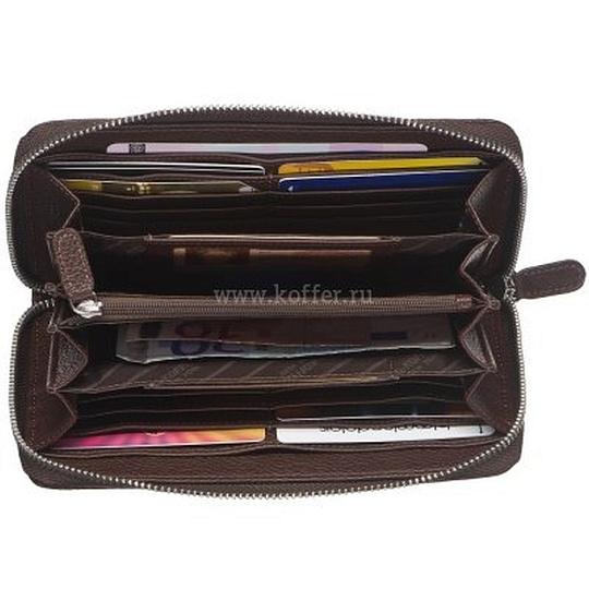 Портмоне Dr.Koffer из натуральной кожи коричневое