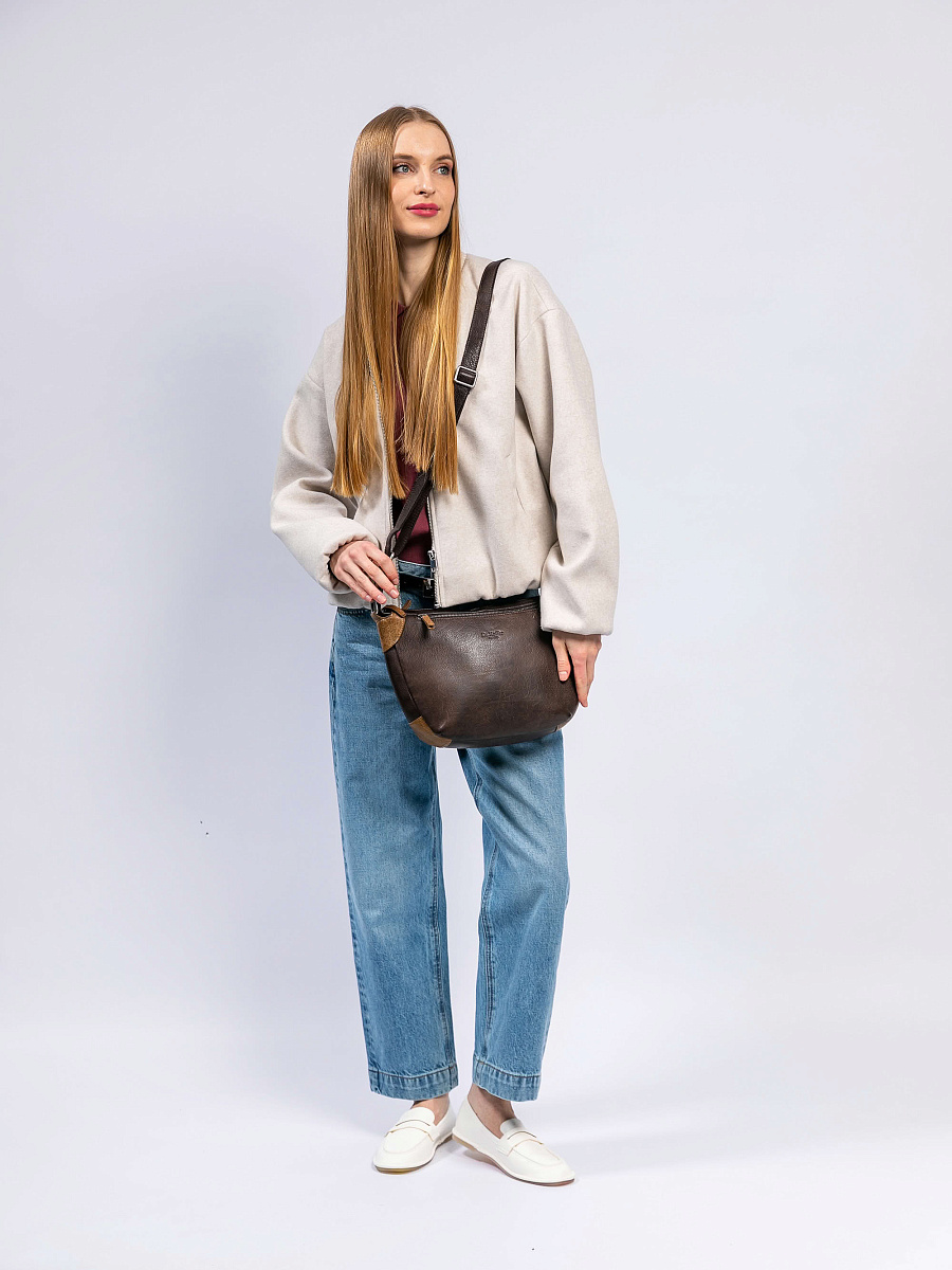 Сумка через плечо Dr. Koffer из натуральной кожи коричневая