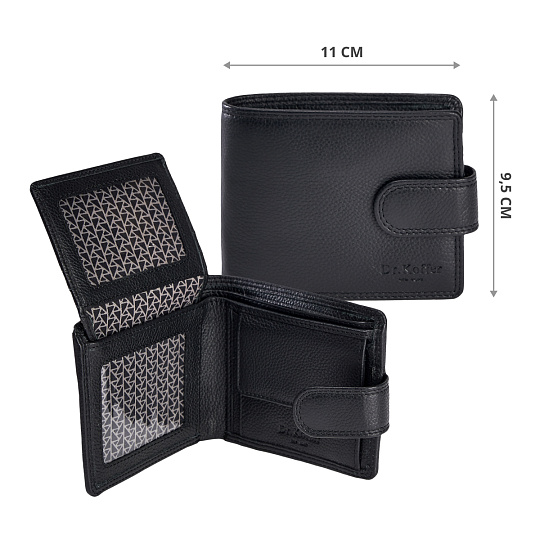 Портмоне Dr.Koffer из натуральной кожи черное