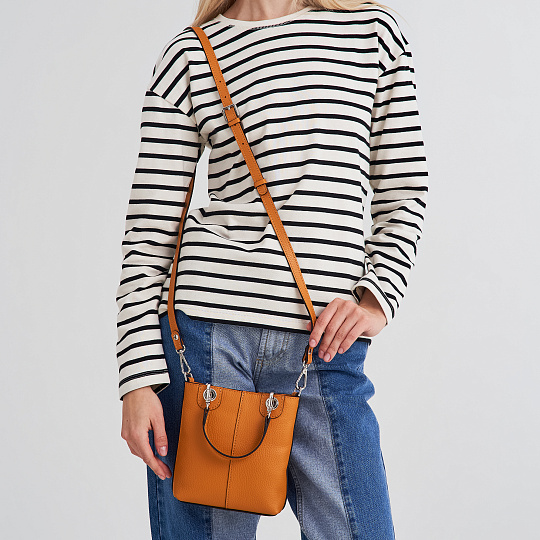 Женская сумка Dr. Koffer из натуральной кожи оранжевая