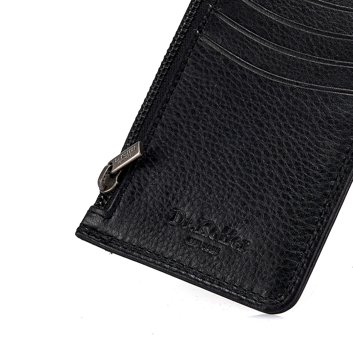 Кредитница Dr.Koffer из натуральной кожи черная