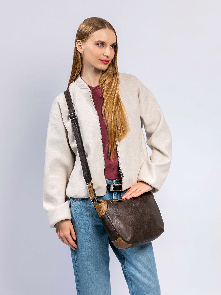 Сумка через плечо Dr. Koffer из натуральной кожи коричневая