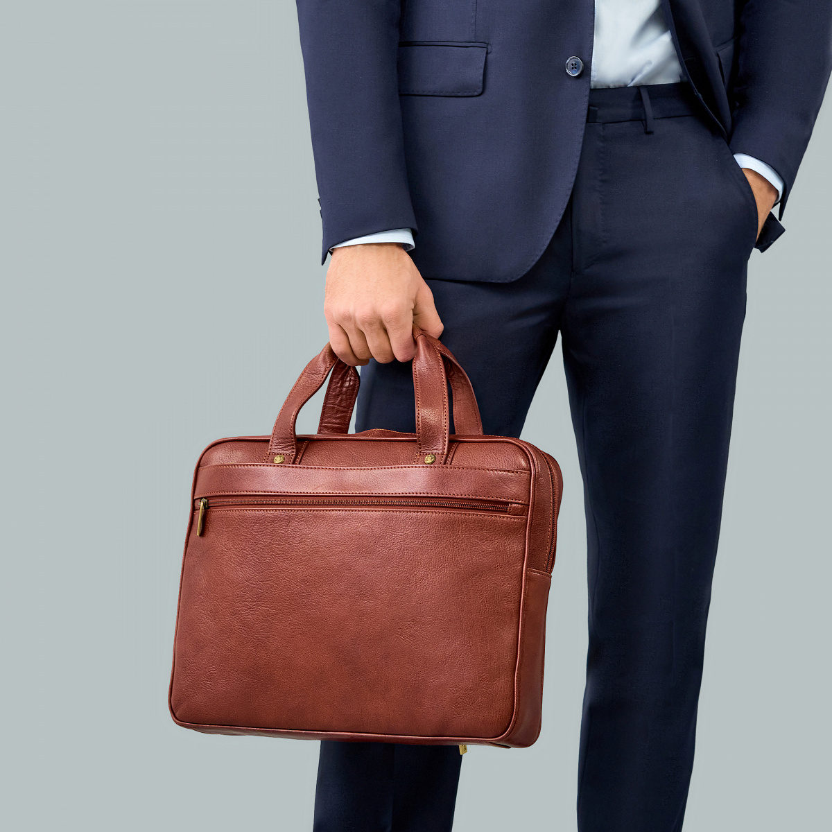 Деловая сумка Dr.Koffer из натуральной кожи коричневая