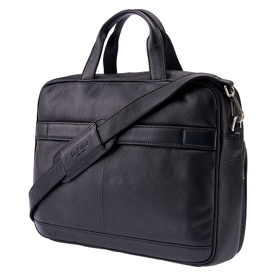 Деловая сумка Dr.Koffer из натуральной кожи черная