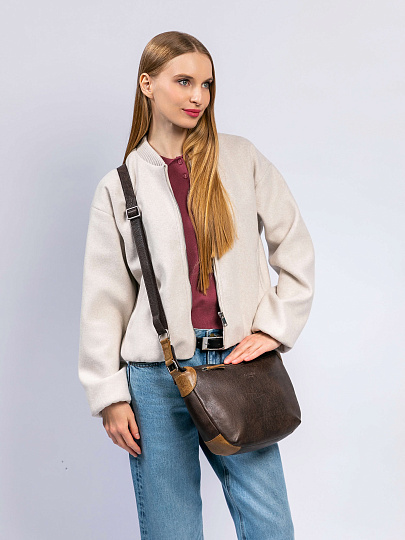 Сумка через плечо Dr. Koffer из натуральной кожи коричневая