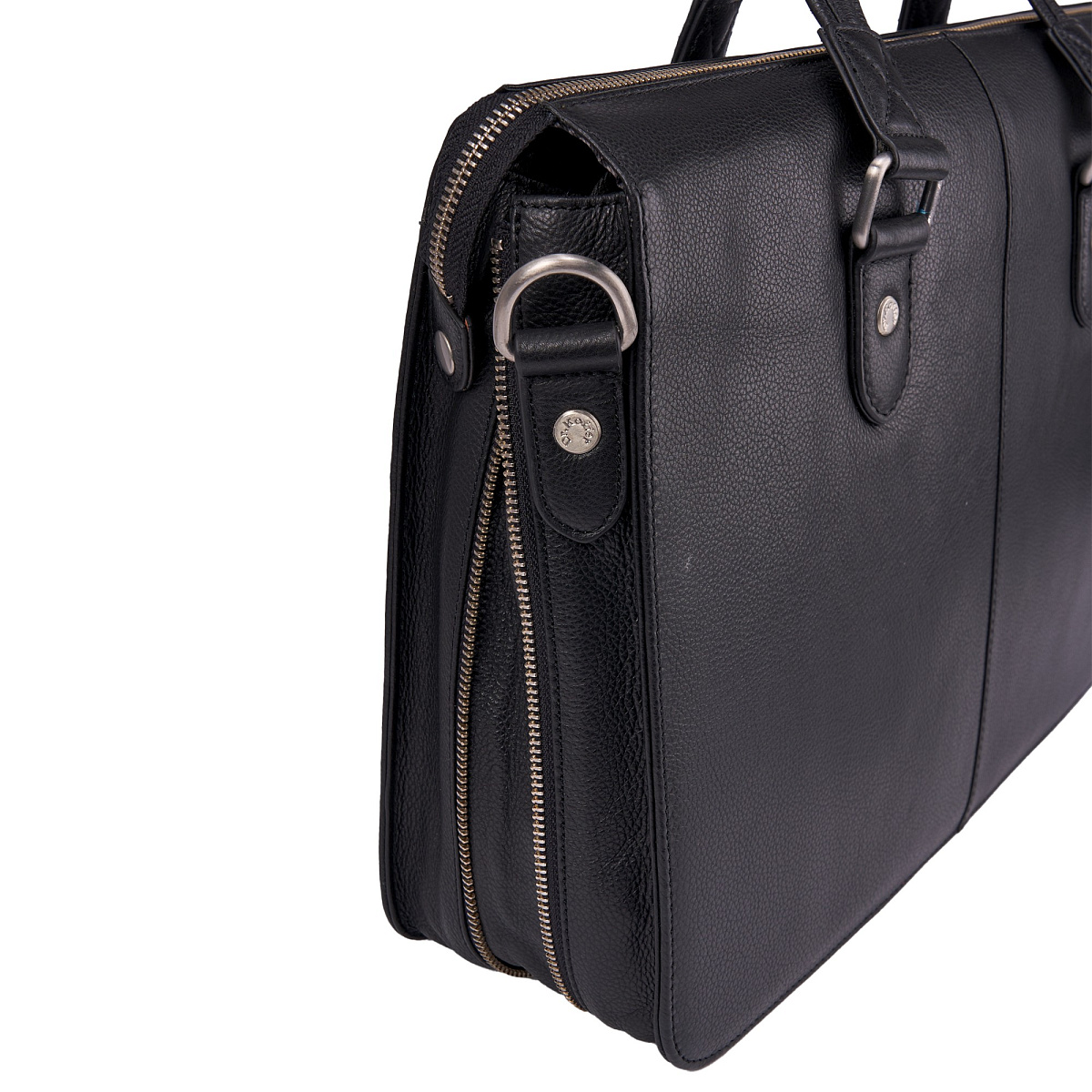 Деловая сумка Dr.Koffer из натуральной кожи черная