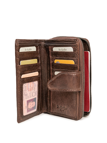 Портмоне Dr.Koffer из натуральной кожи коричневое