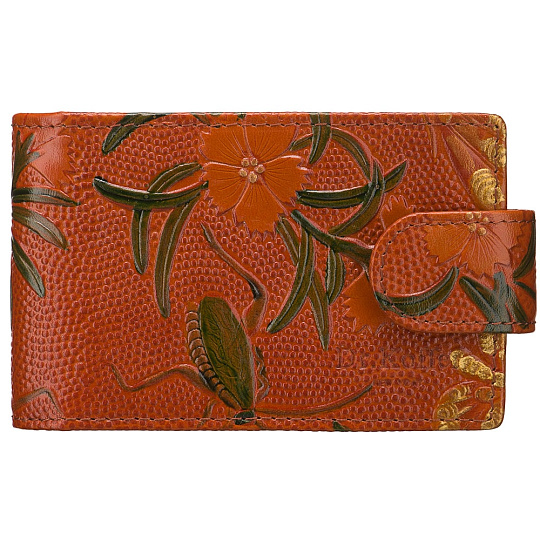Визитница Dr.Koffer из натуральной кожи оранжевая