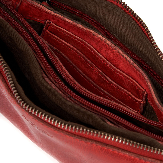 Сумка через плечо Dr.Koffer из натуральной кожи красная