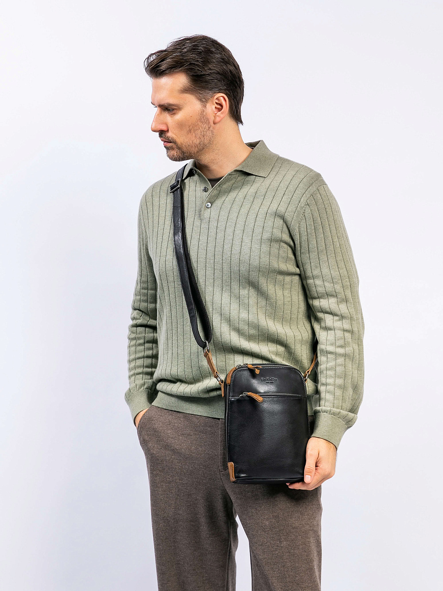 Сумка через плечо Dr. Koffer из натуральной кожи черная