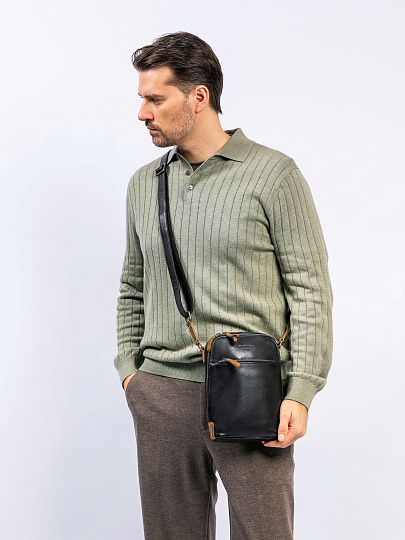 Сумка через плечо Dr. Koffer из натуральной кожи черная