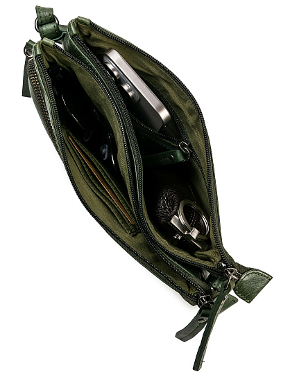 Сумка через плечо Dr.Koffer из натуральной кожи зеленая