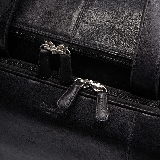 Сумка дорожная Dr.Koffer из натуральной кожи черная