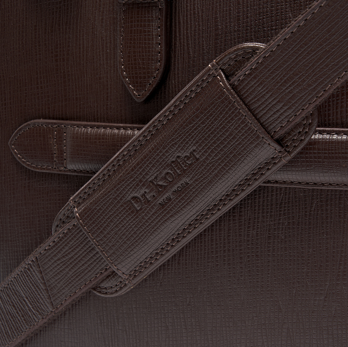 Деловая сумка Dr.Koffer из натуральной кожи темно-коричневая