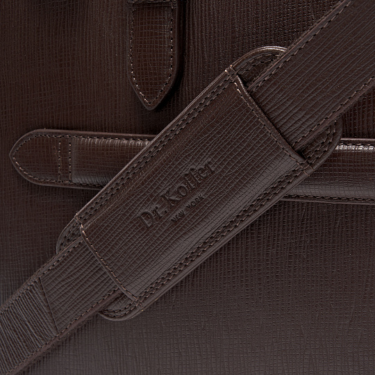 Деловая сумка Dr.Koffer из натуральной кожи темно-коричневая