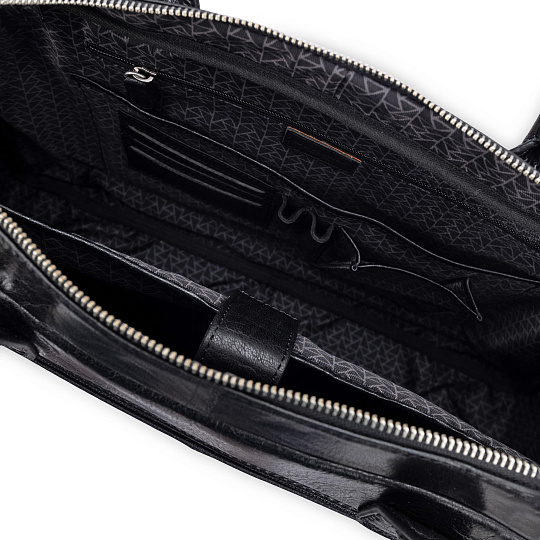 Деловая сумка Dr. Koffer из натуральной кожи черная