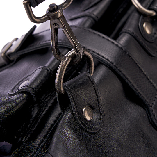 Сумка дорожная Dr.Koffer из натуральной кожи черная