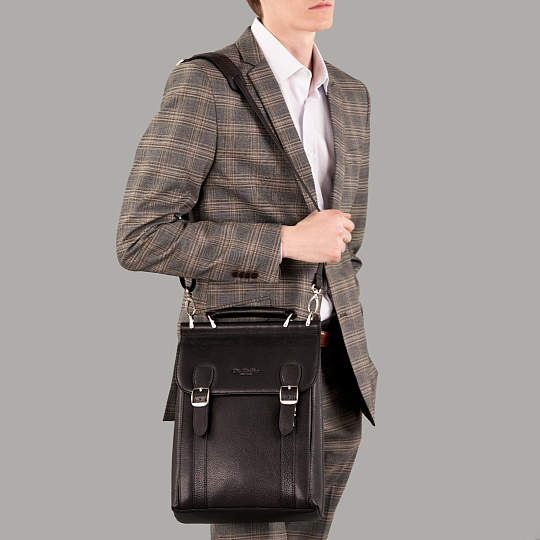 Сумка планшет Dr.Koffer из натуральной кожи черный