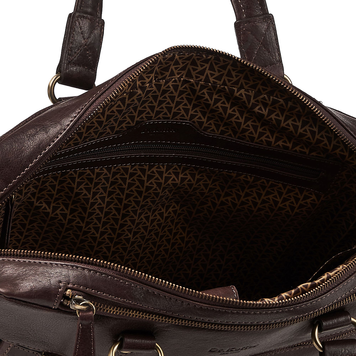 Деловая сумка Dr.Koffer из натуральной кожи темно-коричневая