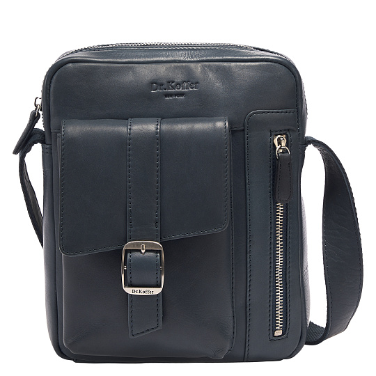 Сумка через плечо Dr.Koffer из натуральной кожи синяя