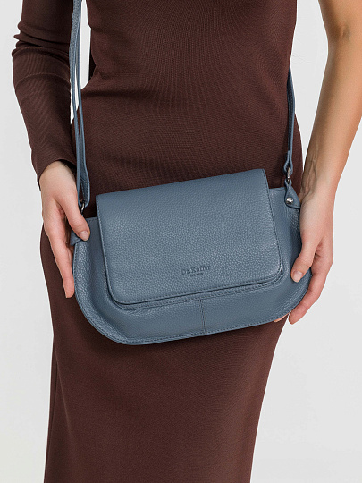 Женская сумка Dr.Koffer из натуральной кожи голубая