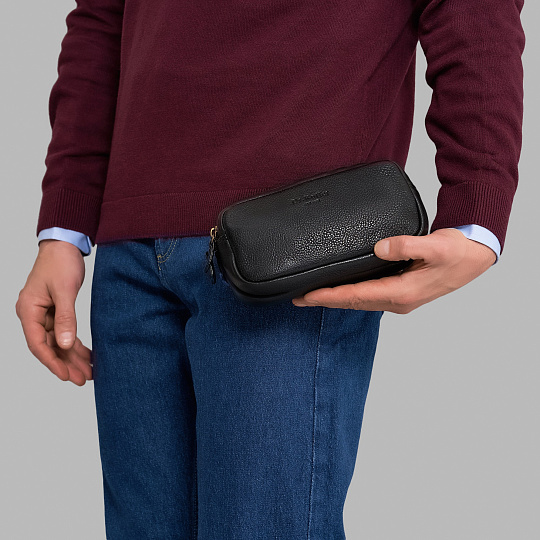 Несессер Dr. Koffer из натуральной кожи черный