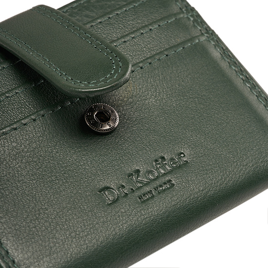 Кредитница Dr.Koffer из натуральной кожи зеленая