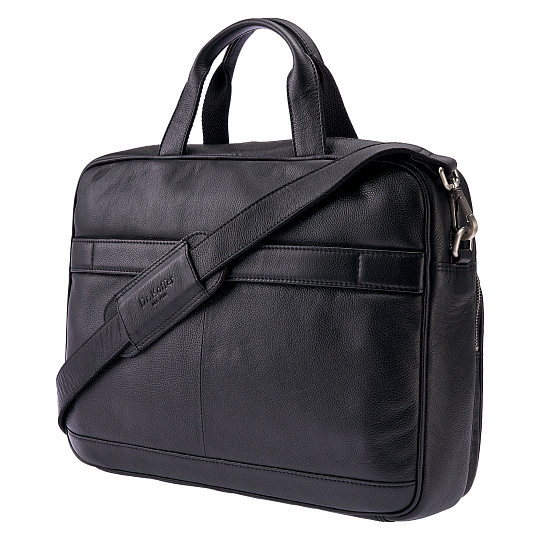 Деловая сумка Dr.Koffer из натуральной кожи черная