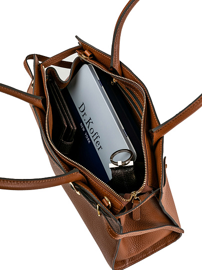 Женская сумка Dr.Koffer из натуральной кожи коричневая