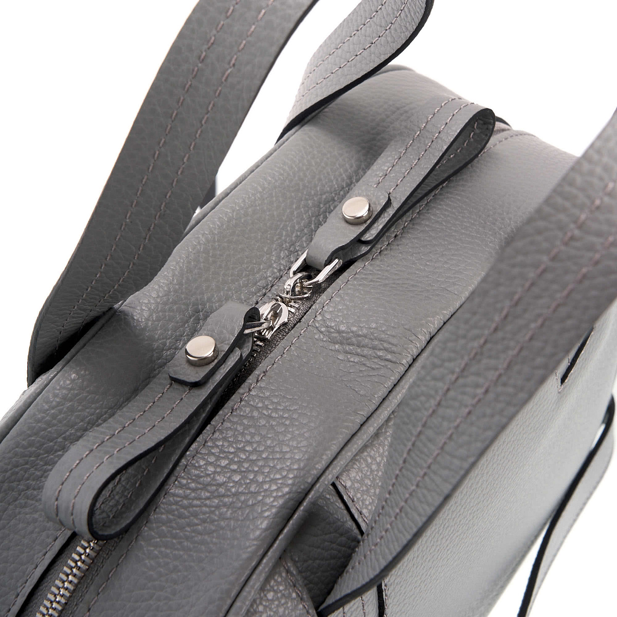 Женская сумка Dr. Koffer из натуральной кожи серебристая