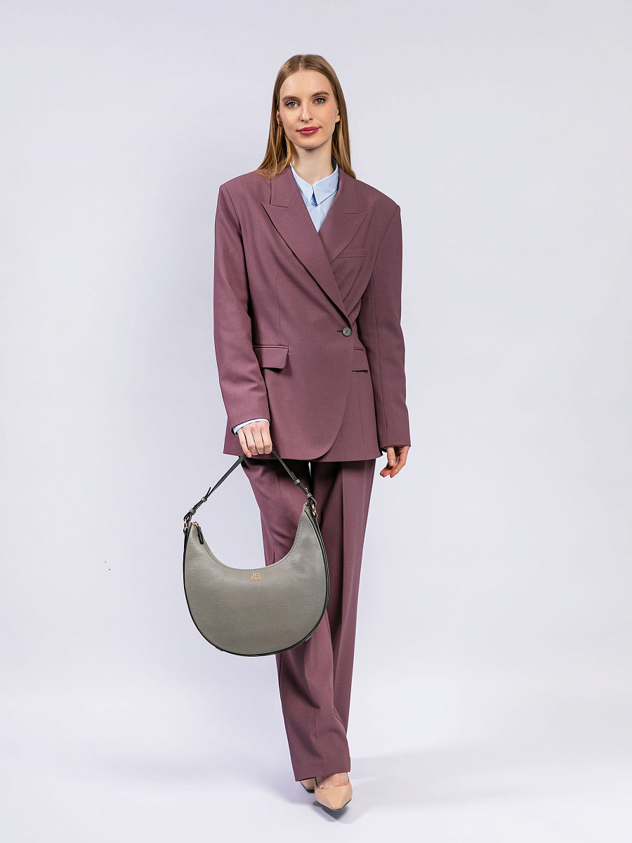 Женская сумка Dr. Koffer из натуральной кожи серая