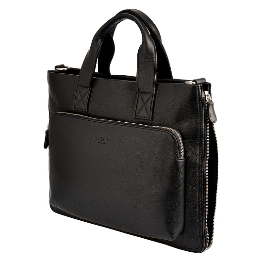Деловая сумка Dr.Koffer из натуральной кожи черная