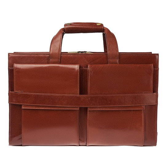 Деловая сумка Dr.Koffer из натуральной кожи коричневая