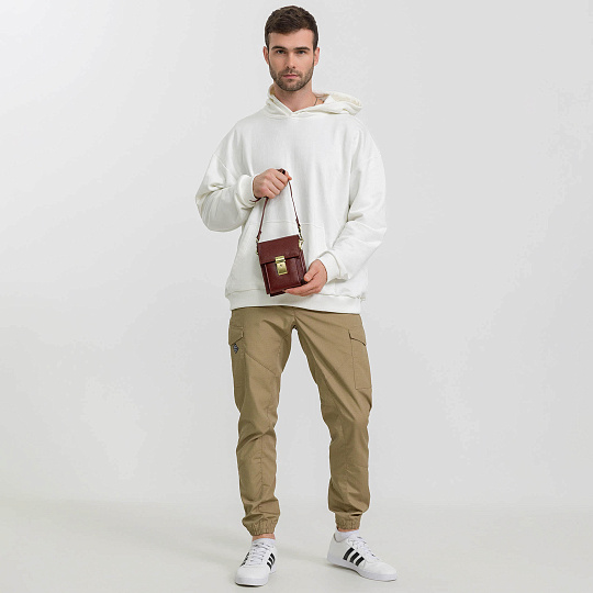 Сумка через плечо Dr.Koffer из натуральной кожи коричневая