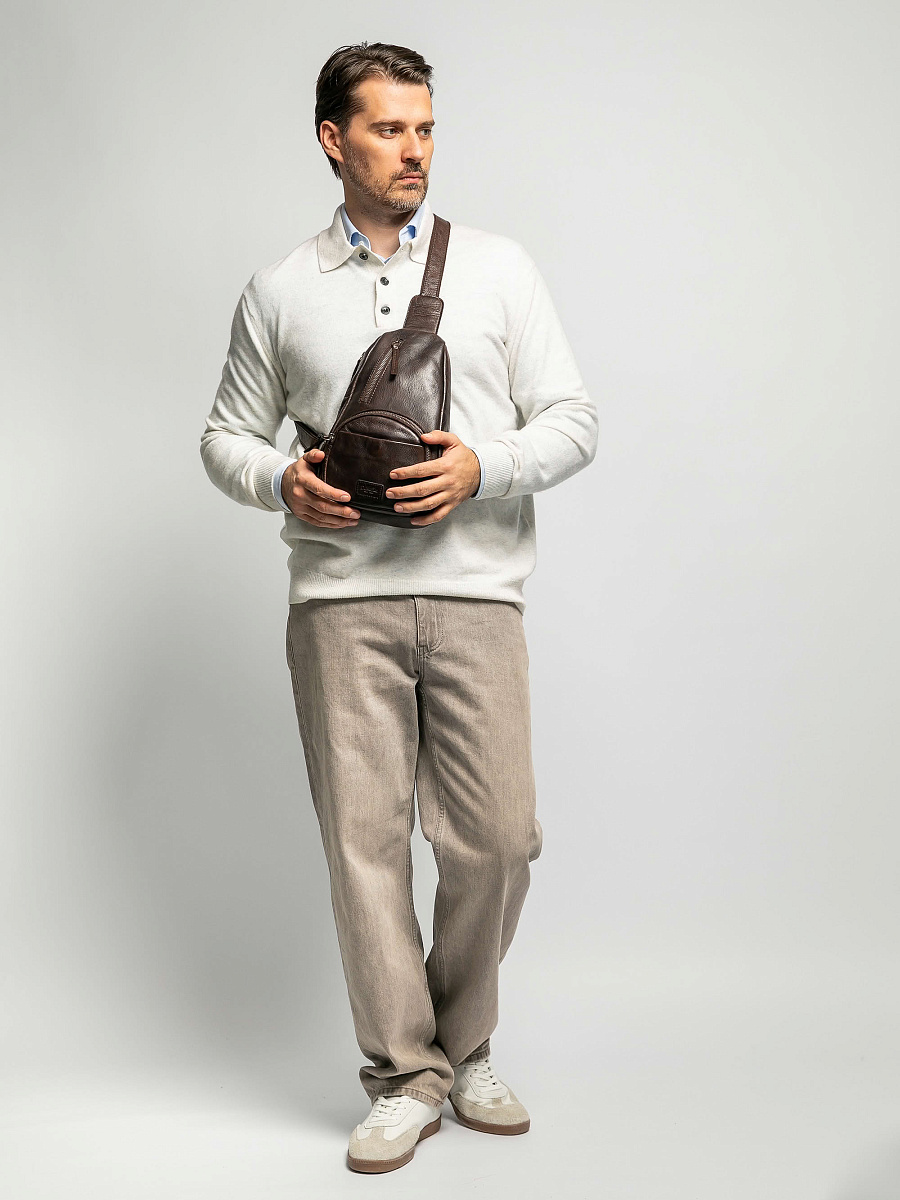 Рюкзак Dr.Koffer из натуральной кожи темно-коричневый