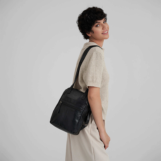 Рюкзак Dr.Koffer из натуральной кожи черный