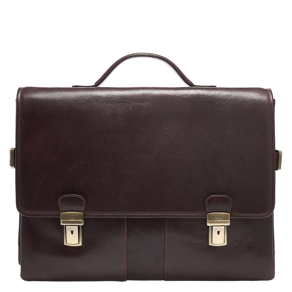 Портфель Dr.Koffer из натуральной кожи темно-коричневый