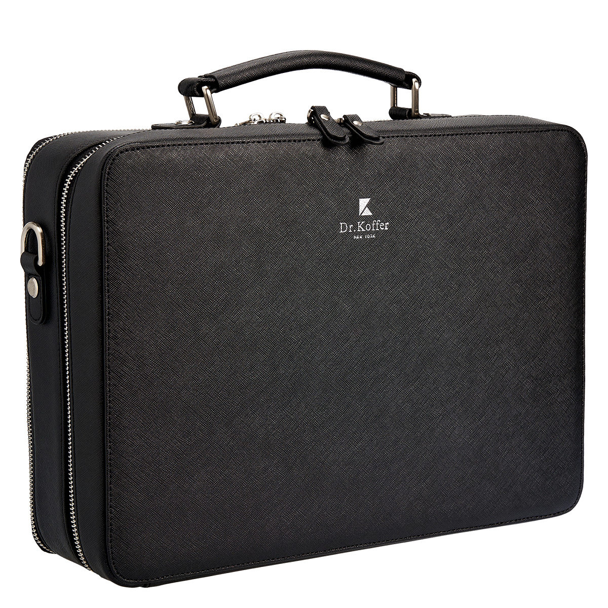 Деловая сумка Dr.Koffer из натуральной кожи черная