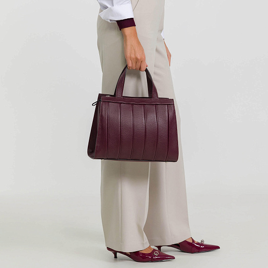 Женская сумка Dr. Koffer из натуральной кожи бордовая