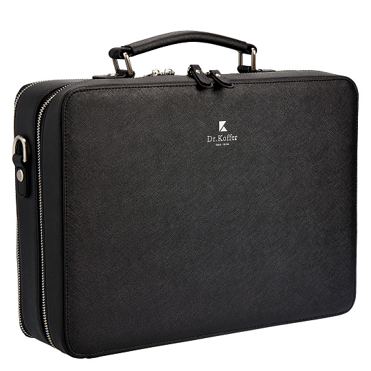 Деловая сумка Dr.Koffer из натуральной кожи черная
