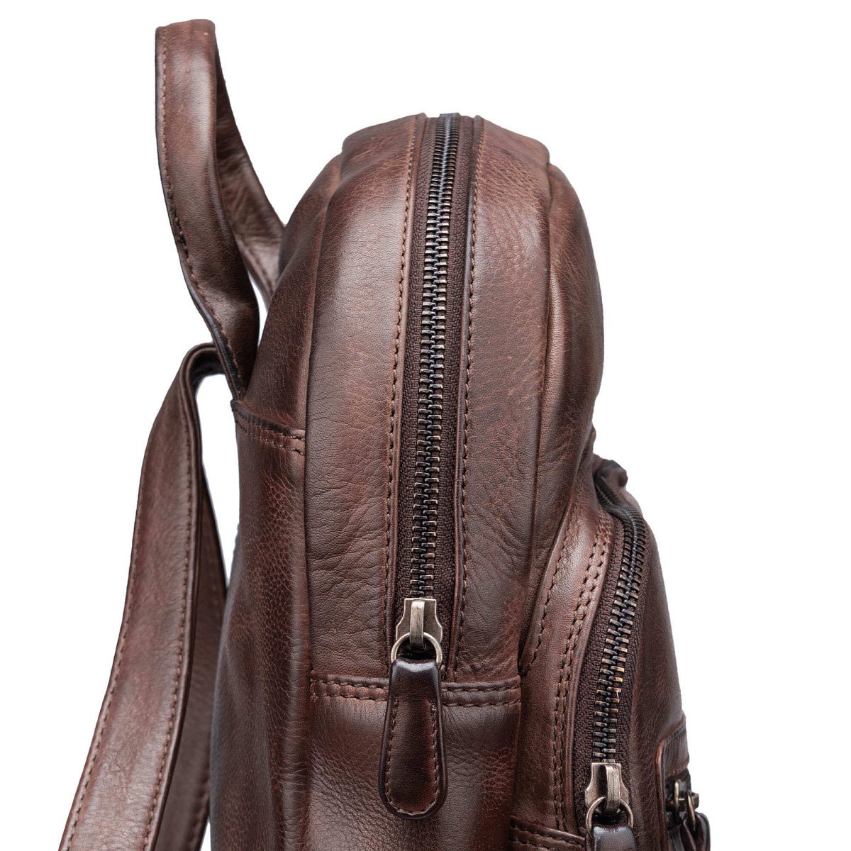 Рюкзак Dr.Koffer из натуральной кожи темно-коричневый