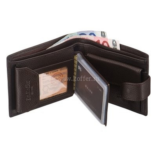 Портмоне Dr.Koffer из натуральной кожи коричневое