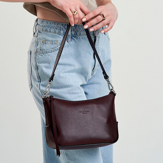 Женская сумка Dr. Koffer из натуральной кожи бордовая