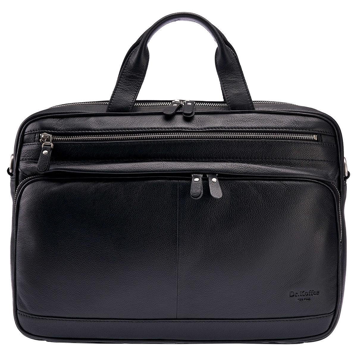 Деловая сумка Dr.Koffer из натуральной кожи черная