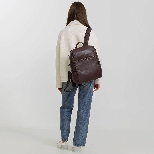 Рюкзак Dr.Koffer из натуральной кожи темно-коричневый