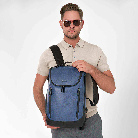 Рюкзак Dr.Koffer из натуральной кожи синий